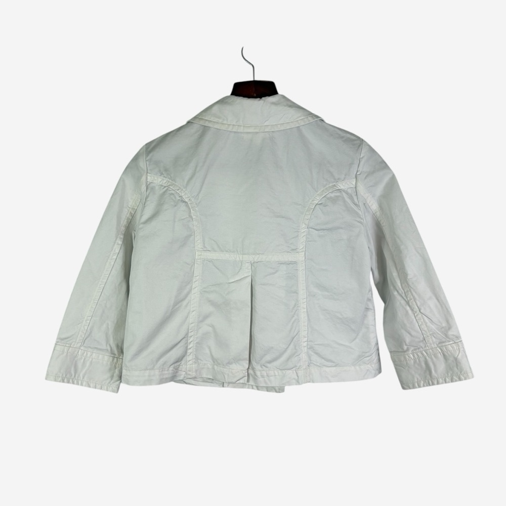NILI LOTAN Cropped Cotton Ira Jacket Size 2 PFD Condensed 3/4 Sleeve Eggshell - Picture 3 of 13